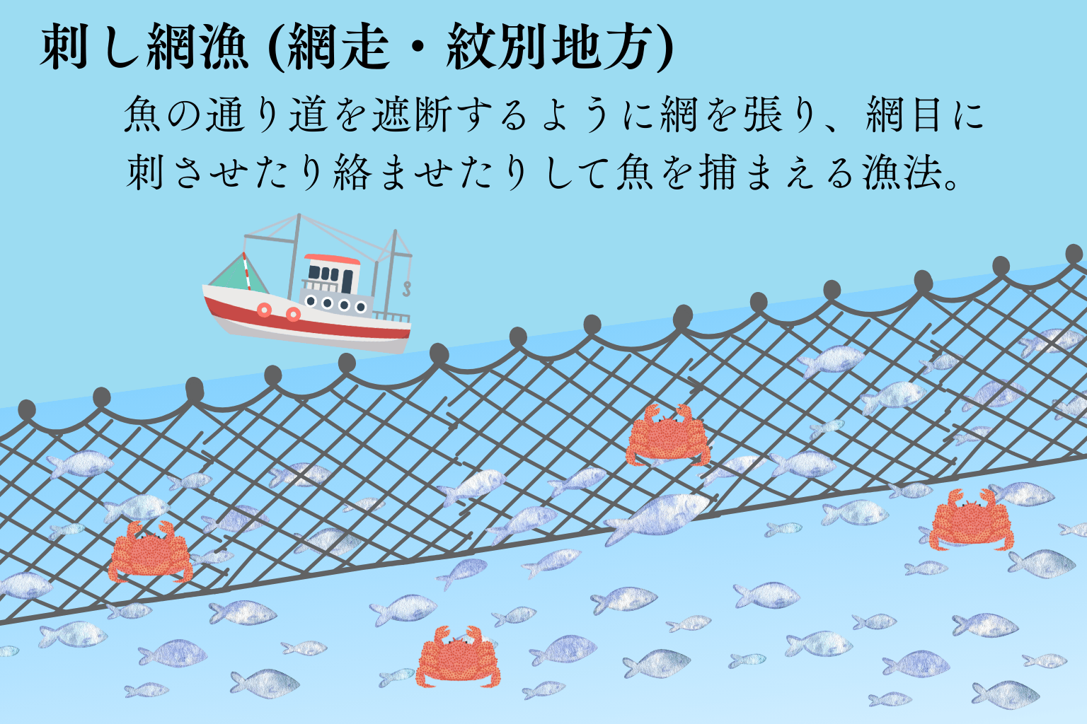 タラバガニ 刺し網漁