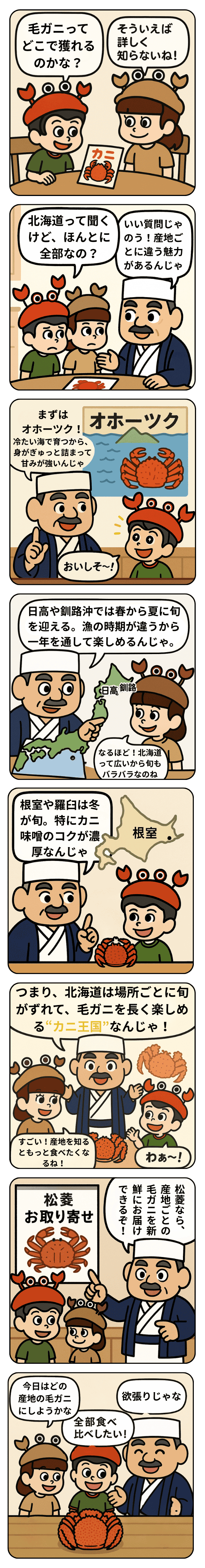 毛ガニの名産地は?マンガ