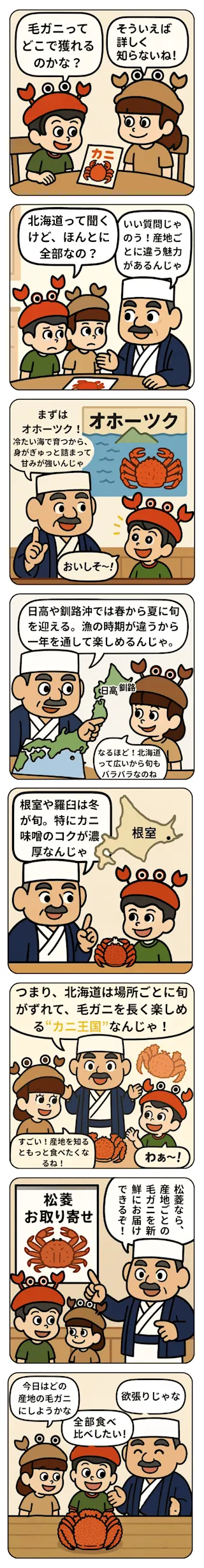 毛ガニの名産地は？マンガ