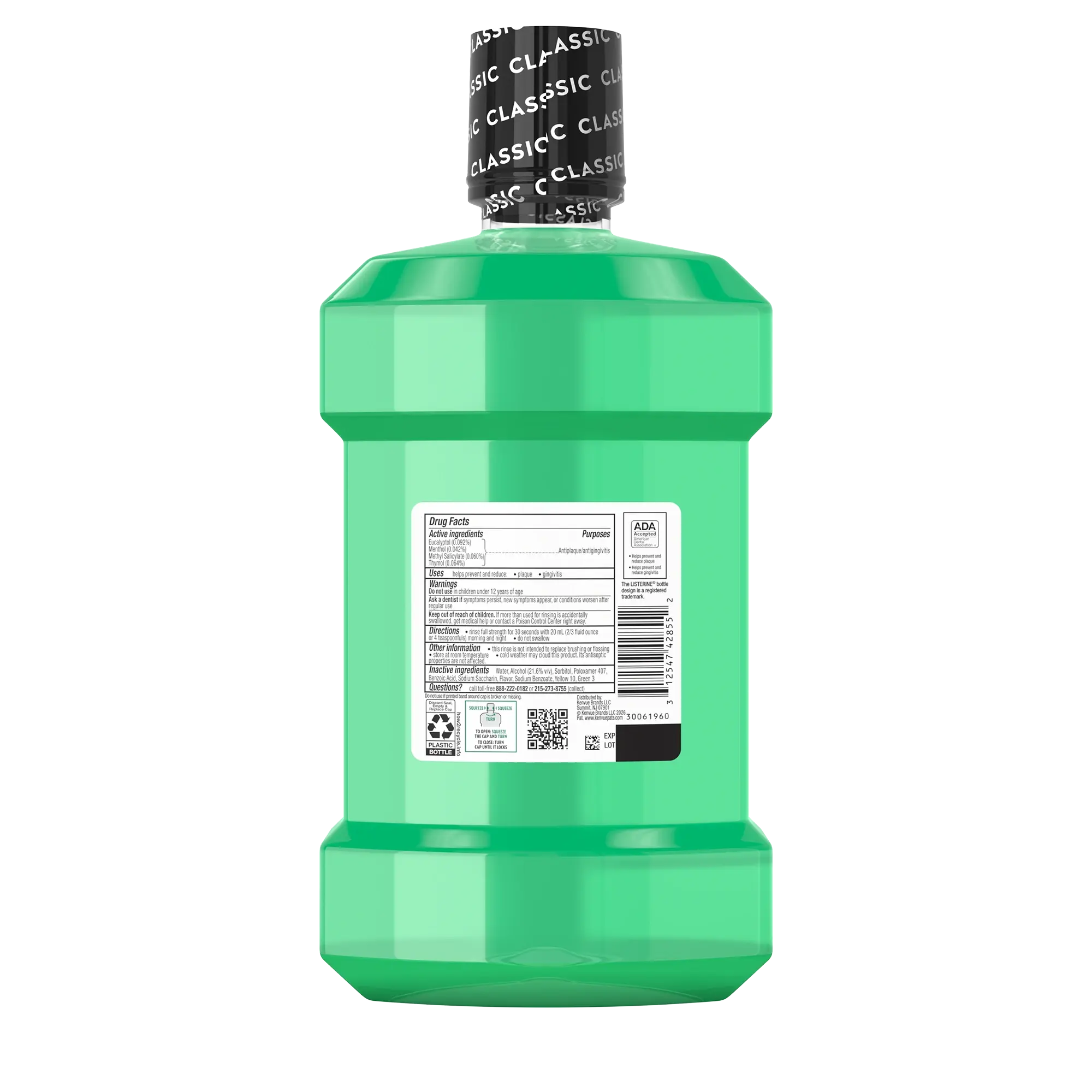 Back pack shot of LISTERINE® FRESHBURST® Intense Antiseptic Mouthwash 1.5L