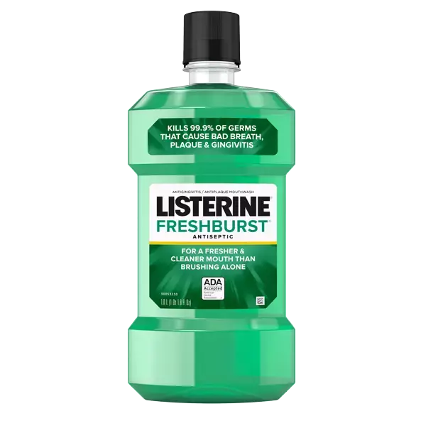 Listerine Freshburst Mouthwash kills 99.9% of germs for fresher & cleaner mouth than brushing alone