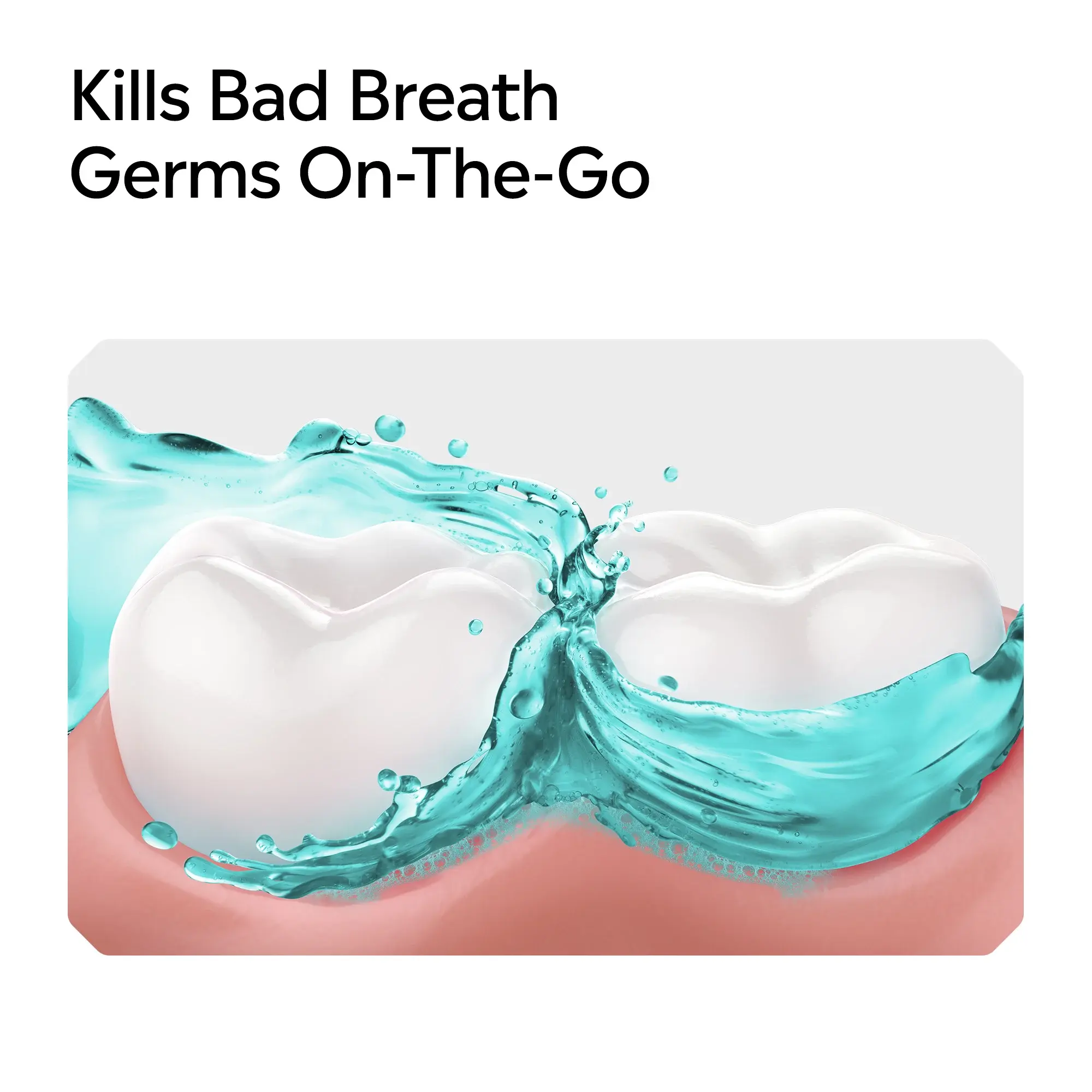 New LISTERINE® On-The-Go Cool Mint, kills bad breath germs on-the-go