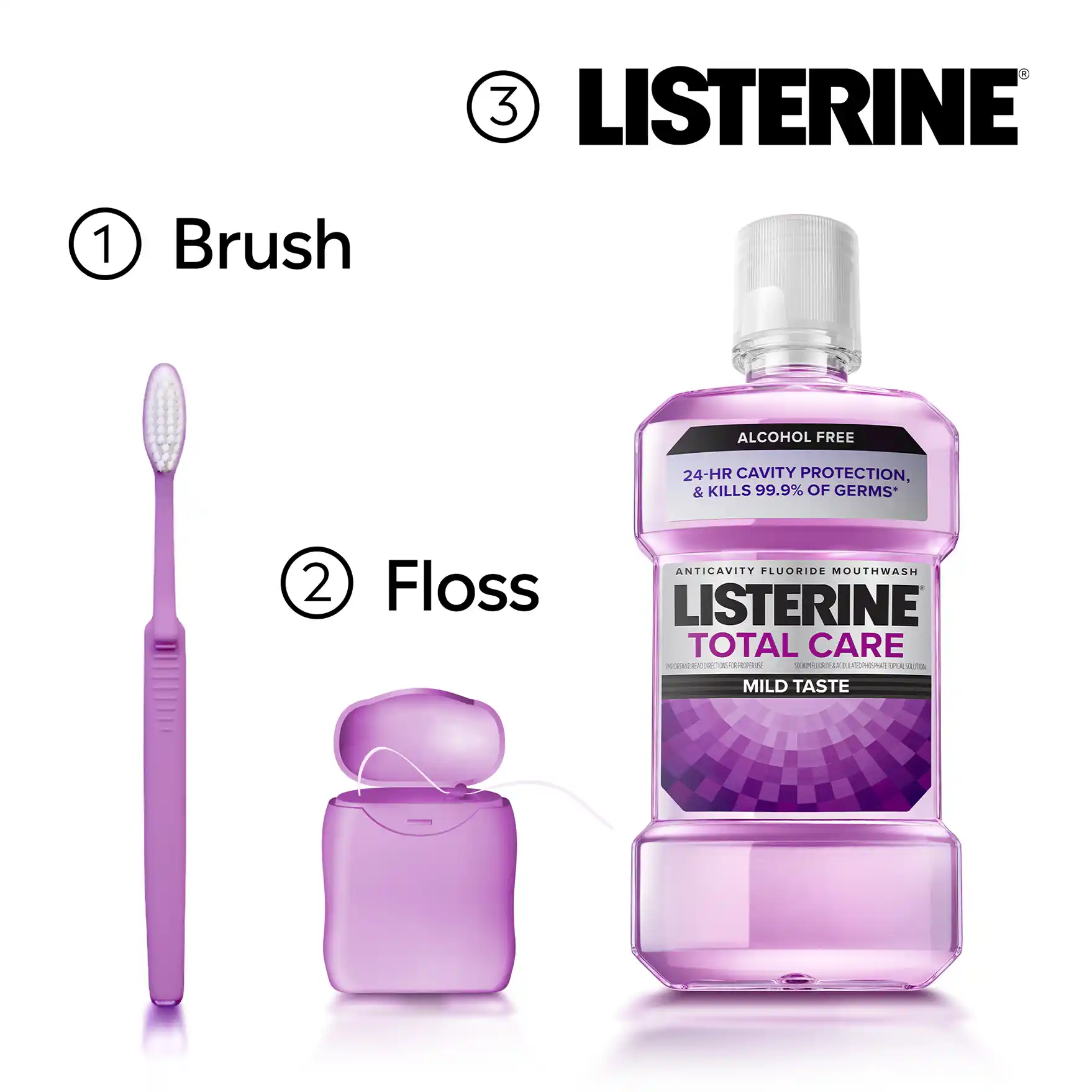 Brush, floss, LISTERINE