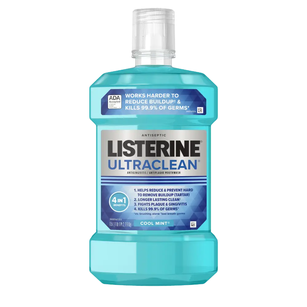 Front Pack Shot of LISTERINE® ULTRACLEAN® Tartar Control Antiseptic Mouthwash COOL MINT® 1.5Liters