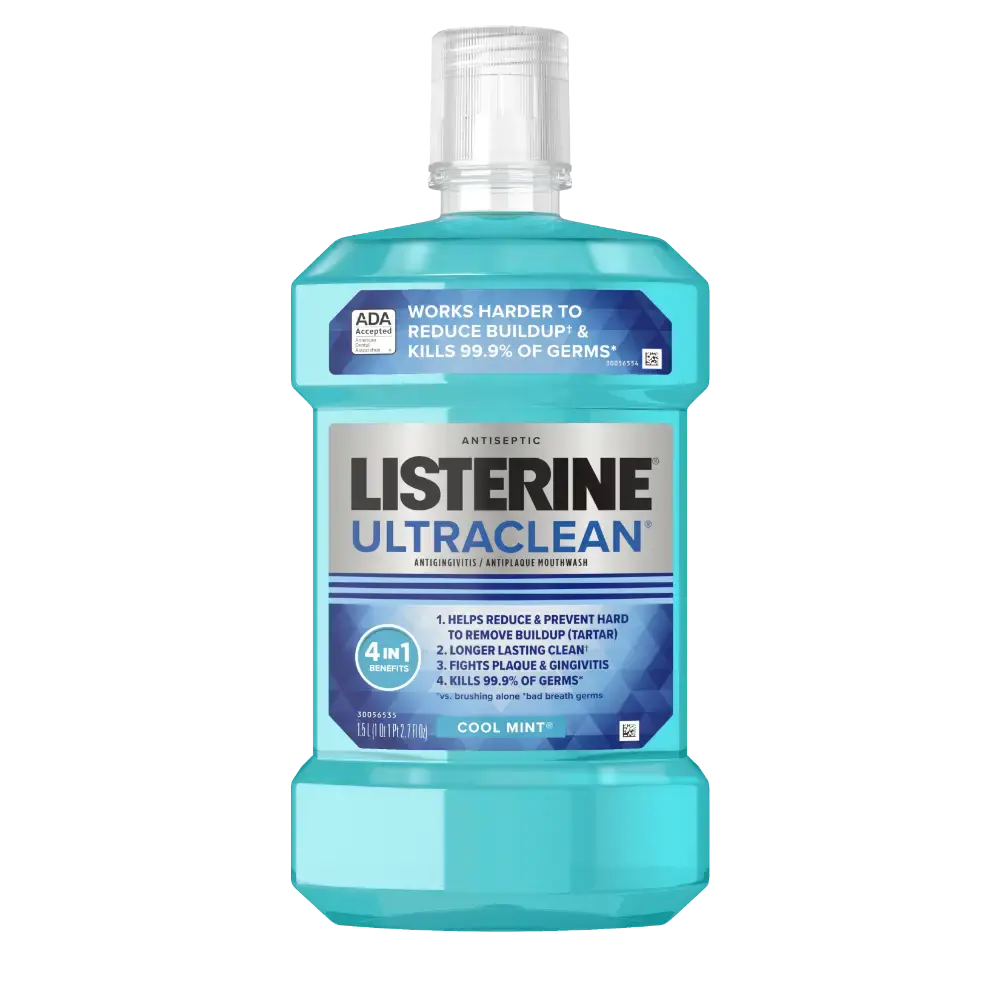 Front Pack Shot of LISTERINE® ULTRACLEAN® Tartar Control Antiseptic Mouthwash COOL MINT® 1.5Liters