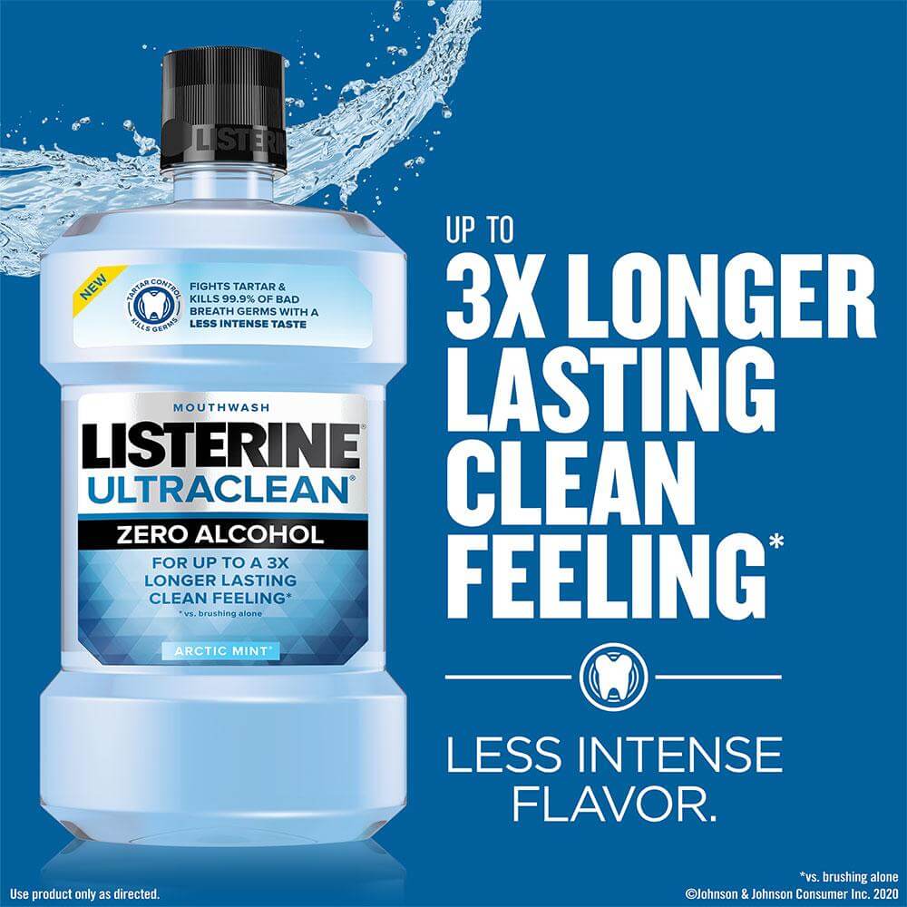 ULTRACLEAN® Zero Alcohol ARCTIC MINT® Tartar Control Mouthwash LISTERINE®