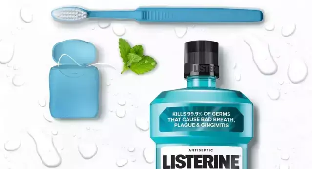 LISTERINE® Antiseptic Mouthwash COOL MINT® Brushing, flossing, and mouthwash for better oral care