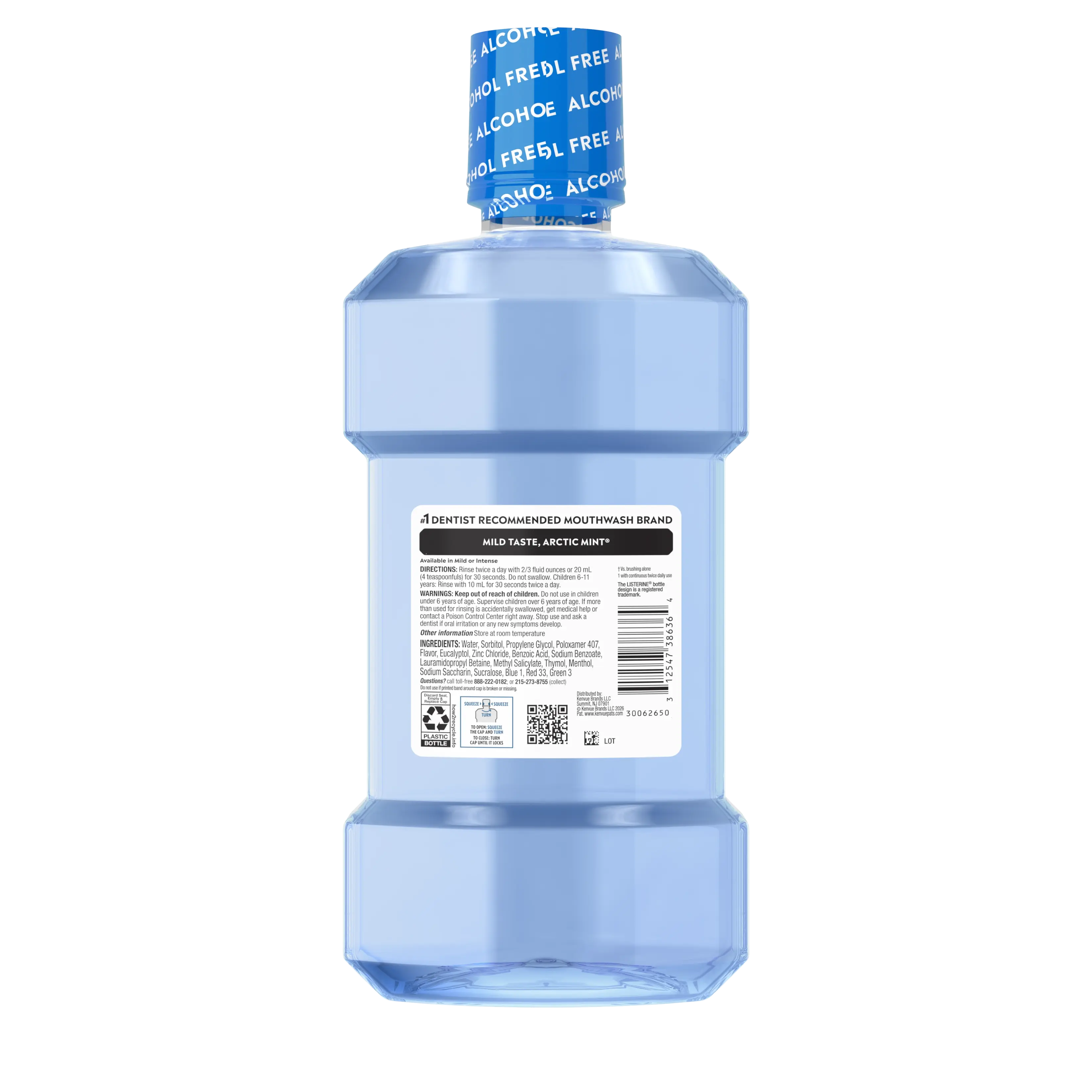 Back Pack shot of LISTERINE® ULTRACLEAN® AC Free Mild 1L