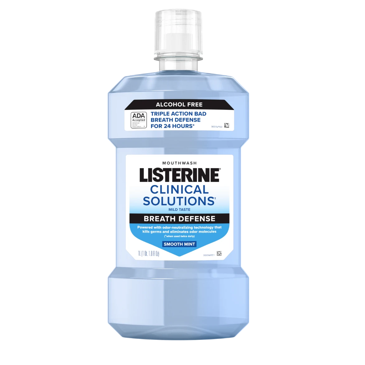 Listerine Clinical Solutions Breath Defense Mouthwash + zero alcohol for 24-HR bad breath protection