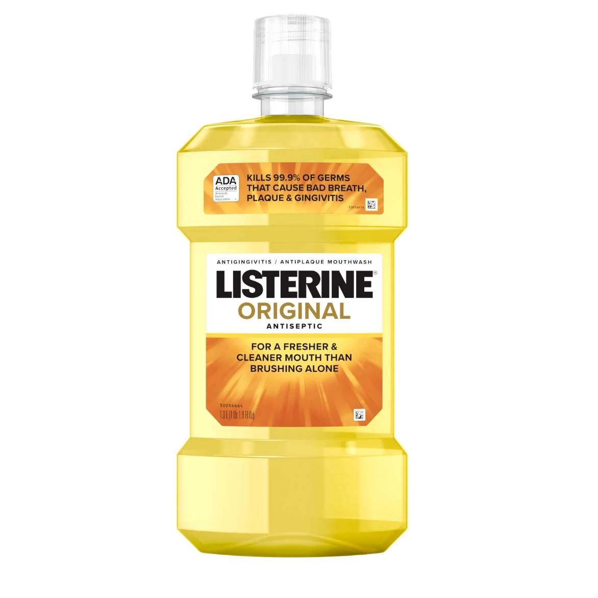 Listerine Original Antiseptic Mouthwash kills 99.9% of germs causing bad breath, plaque & gingivitis