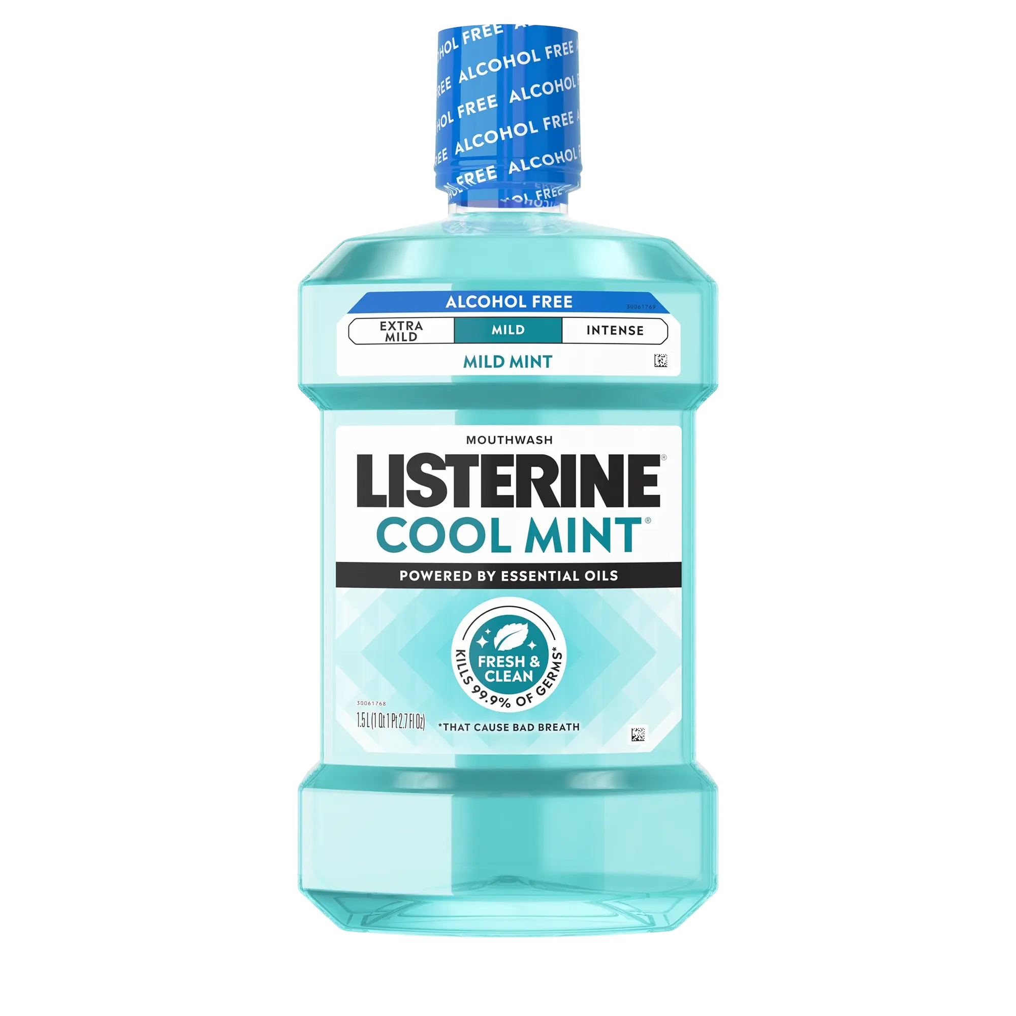 Front pack shot of LISTERINE® Alcohol-Free Mouthwash COOL MINT® 1.5L