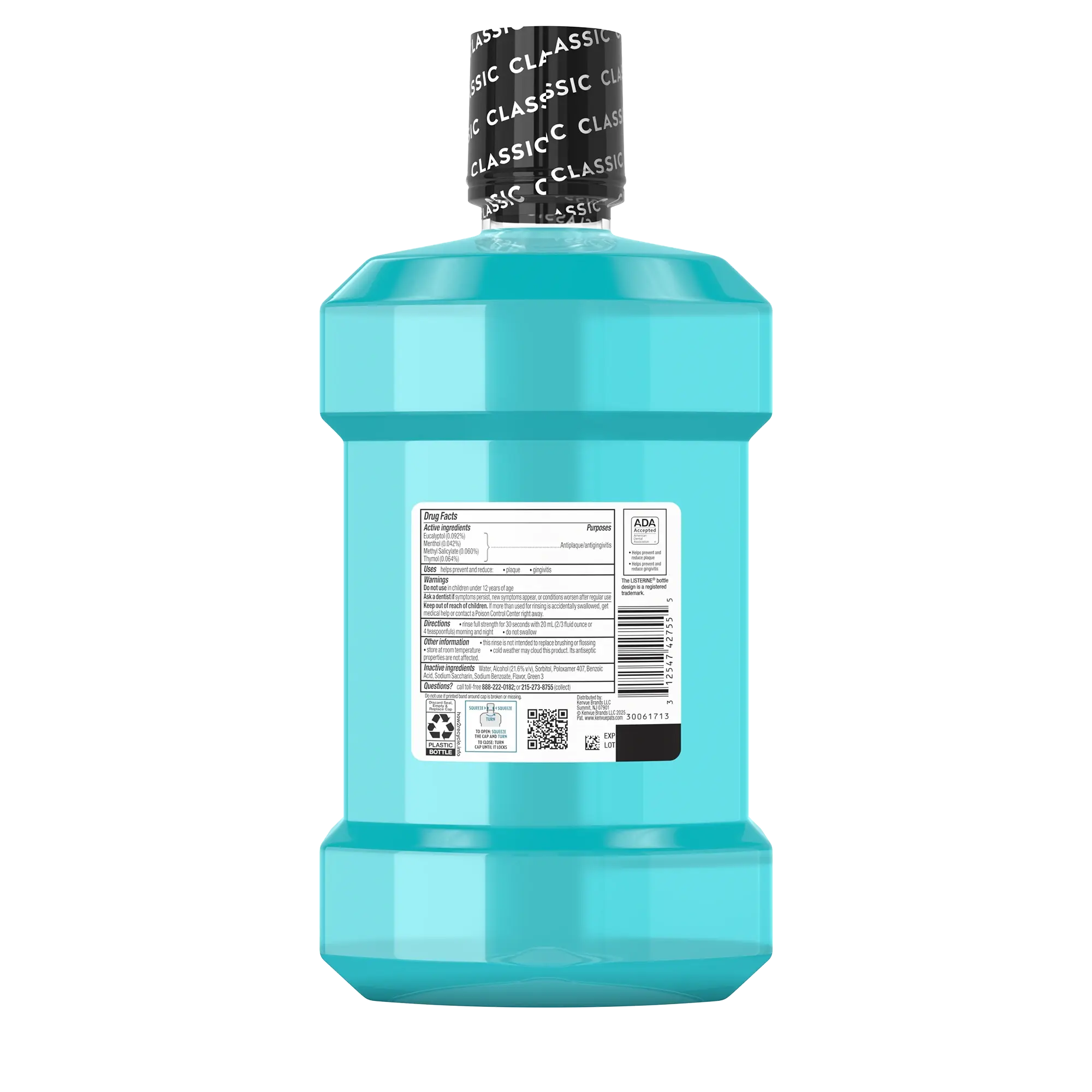 Back Pack shot of LISTERINE® COOL MINT® Intense Antiseptic Mouthwash 1.5L