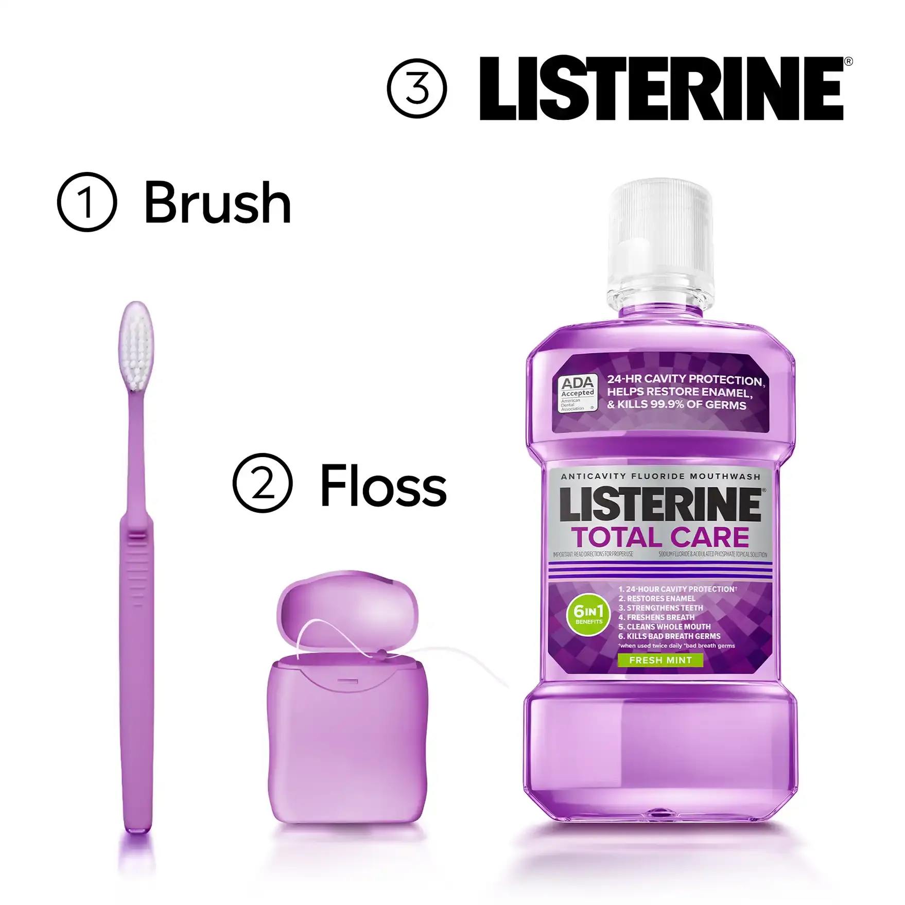 Brush, floss, LISTERINE