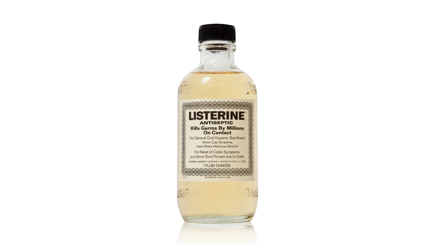 Glass bottle of original Listerine® Antiseptic mouthwash