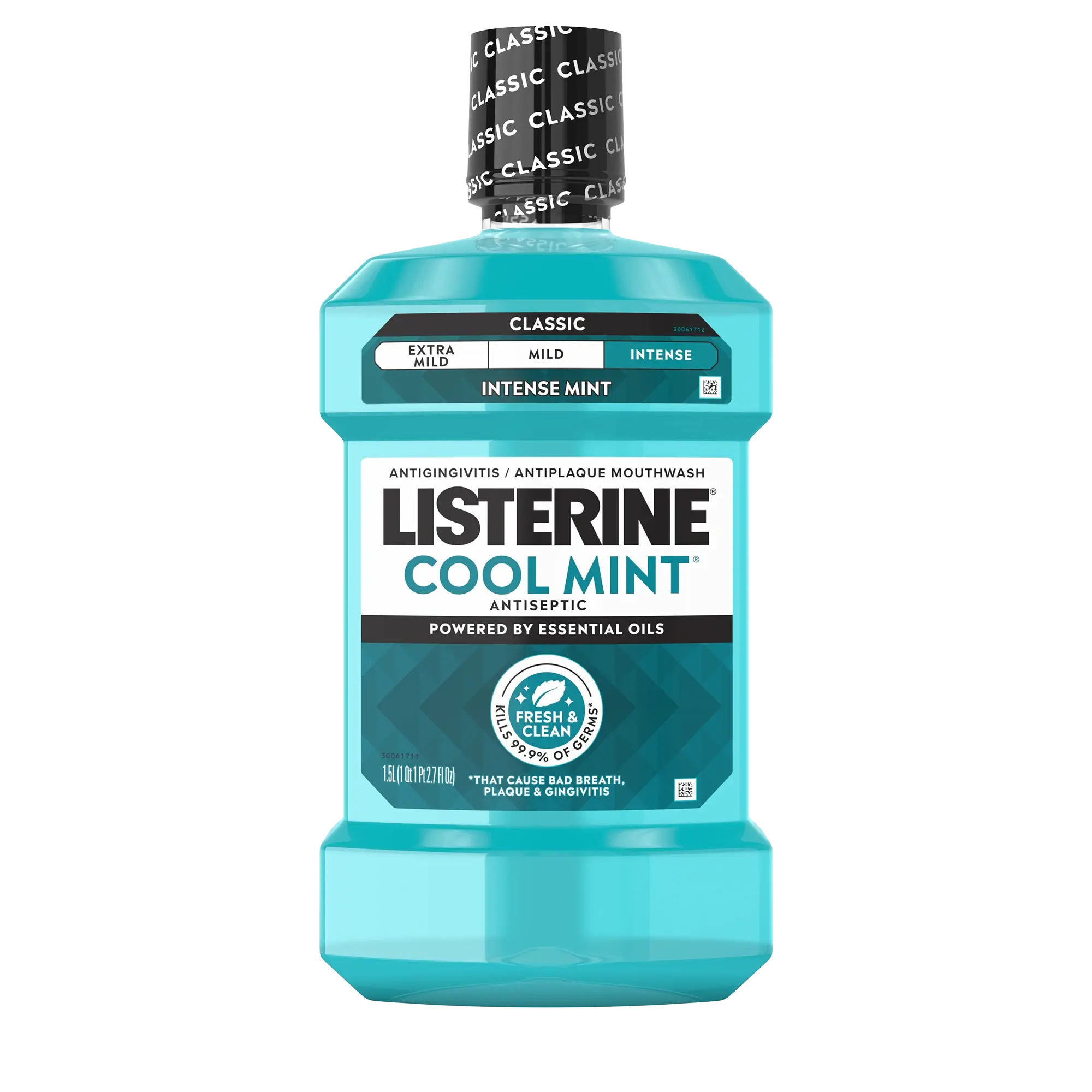 Front Pack shot of LISTERINE® COOL MINT® Intense Antiseptic Mouthwash 1.5L