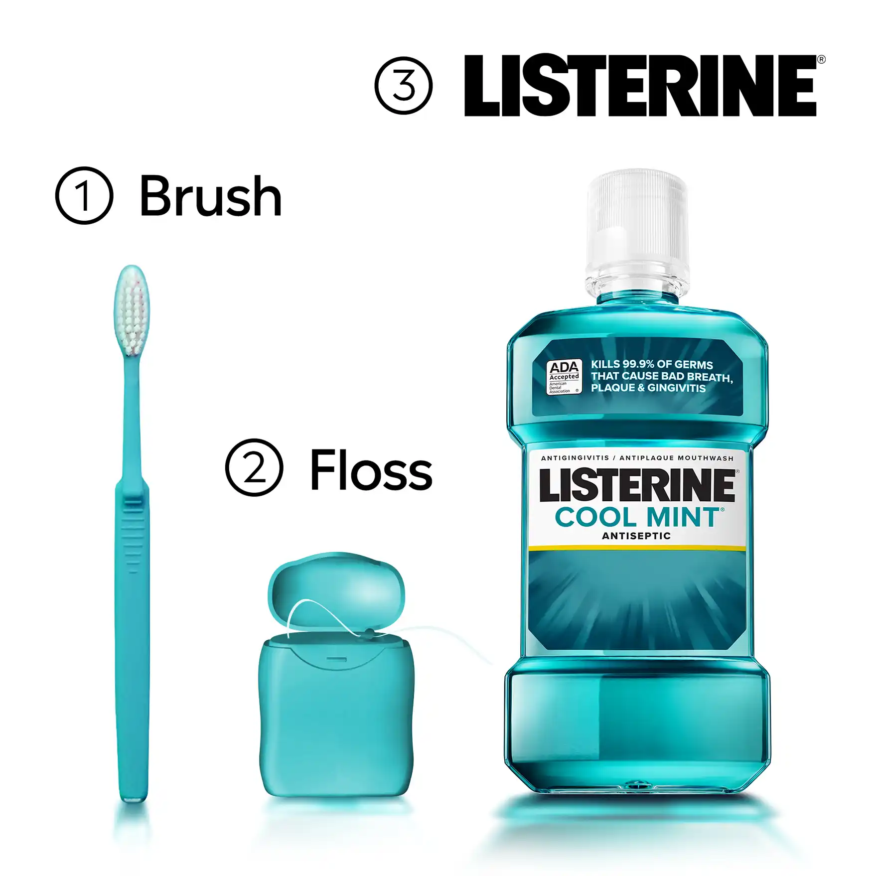 Brush, floss, LISTERINE