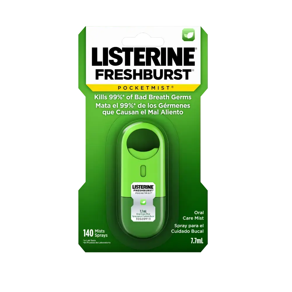 Front Pack Shot of LISTERINE® POCKETMIST® Fresh Breath Spray FRESHBURST 7.7mL