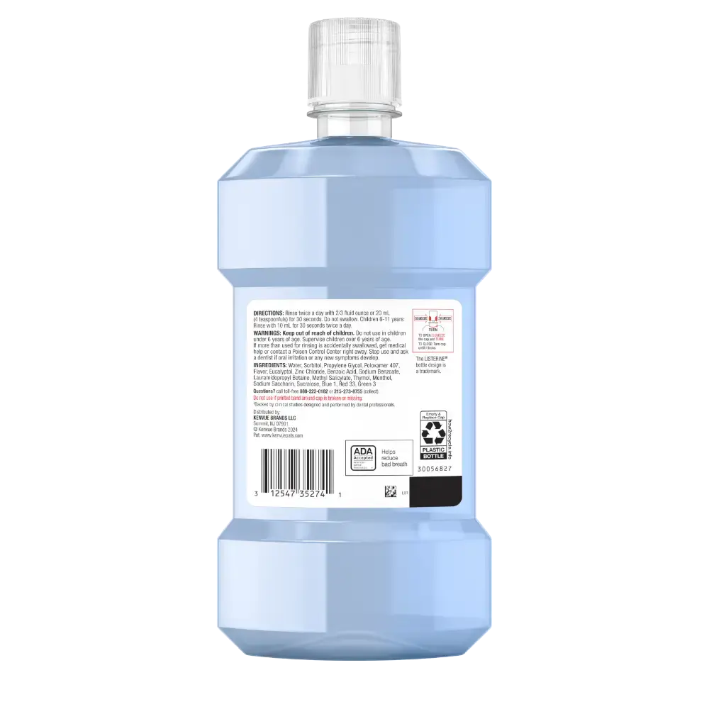 Back Pack Shot of LISTERINE® Clinical Solutions Breath Defense Alcohol Free Mouthwash for Bad Breath 500mL