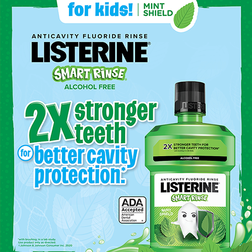 Listerine Smart Rinse Mint Shield promo graphic