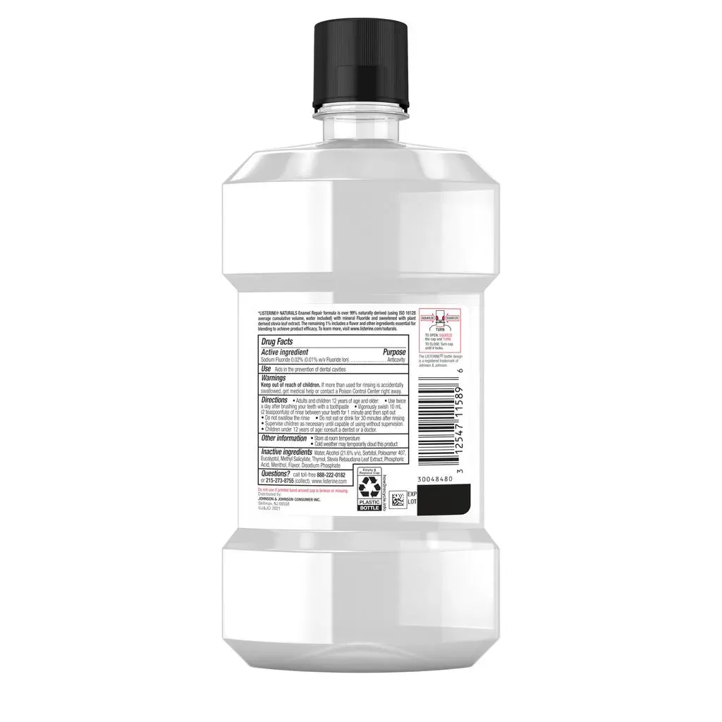 LISTERINE® NATURALS HERBAL MINT Fluoride-Free Mouthwash back