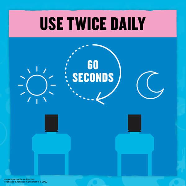 Use Listerine twice daily for 60 seconds