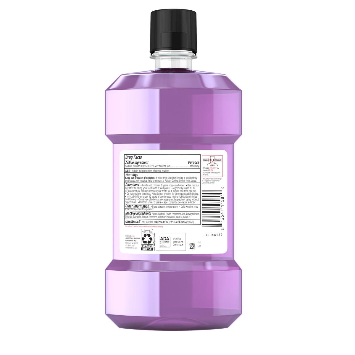 Listerine Smart Rinse Berry Splash mouthwash back