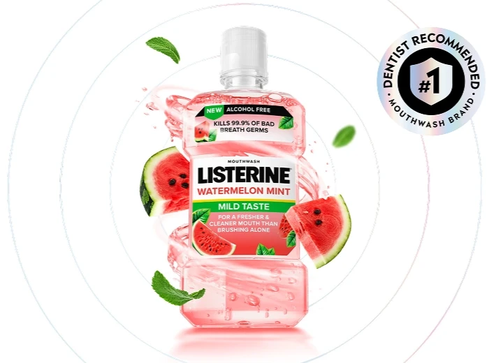  LISTERINE® Alcohol Free Watermelon Mint Mouthwash Dentist #1 Recommended Mouthwash Brand