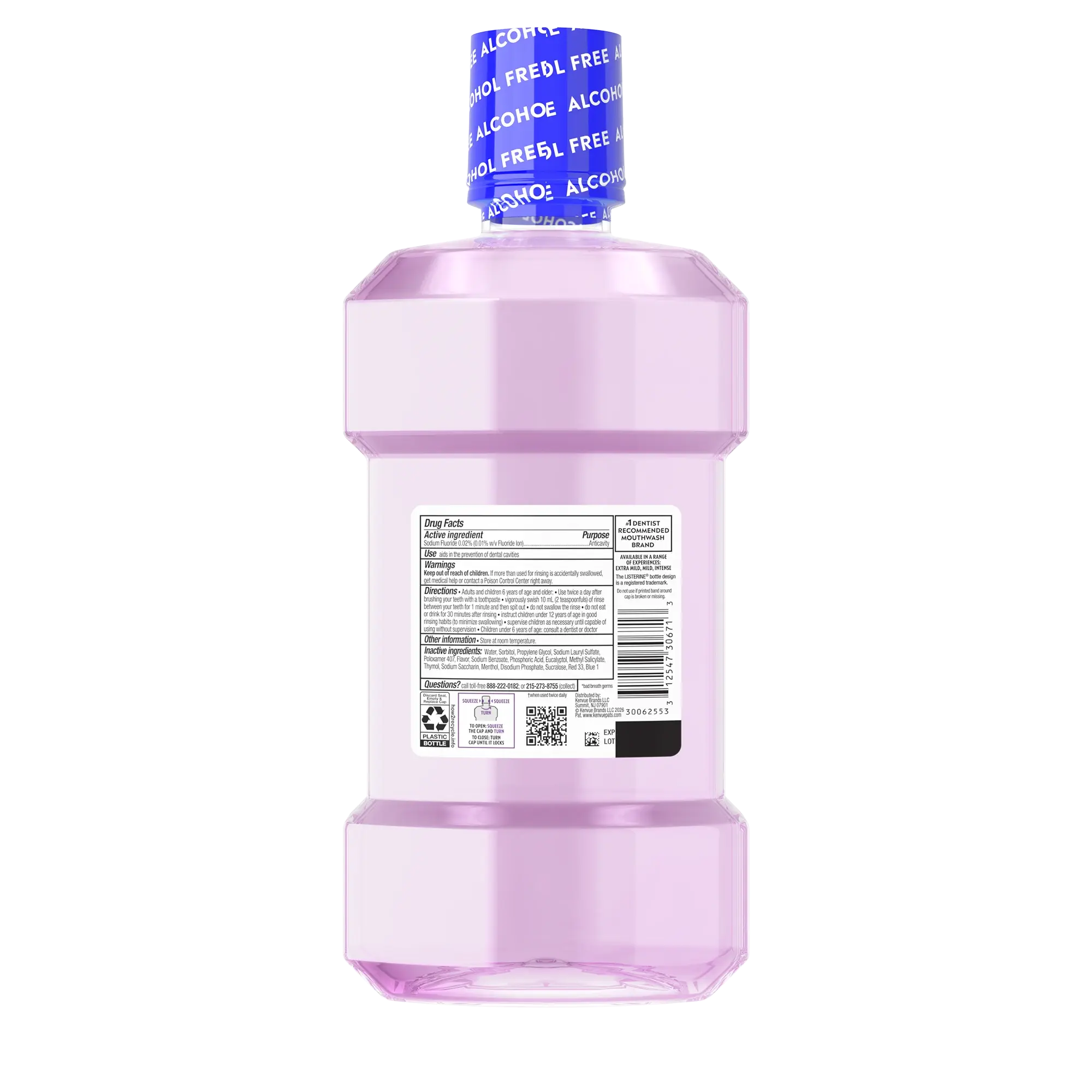 Back pack shot of LISTERINE® TOTAL CARE Alcohol-Free Mild Mouthwash, Mild Mint 1L