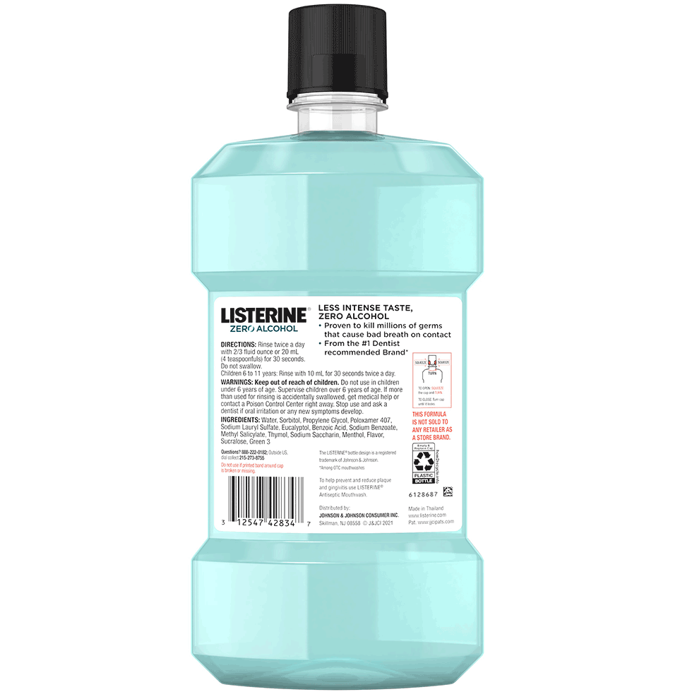 COOL MINT® ZERO Alcohol Mouthwash for Bad Breath LISTERINE®