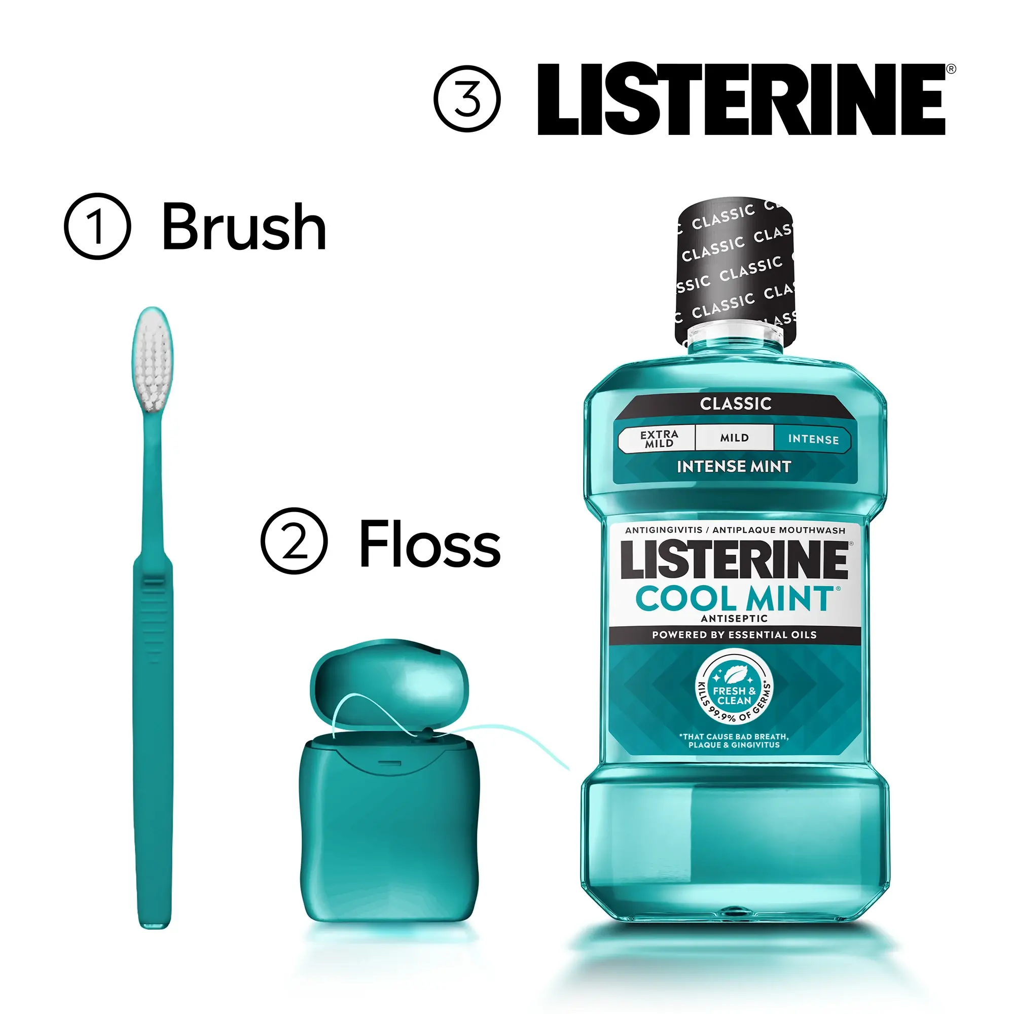 Brush, Floss and LISTERINE!