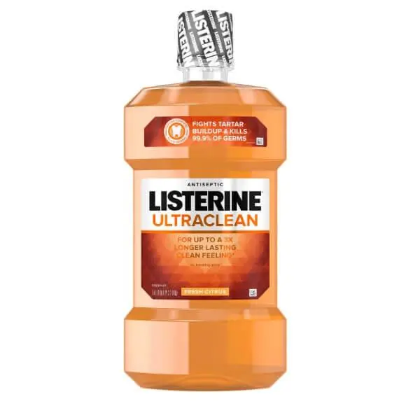Listerine Ultraclean Mouthwash fights tartar buildup & kills 99.9% of germs for a long lasting clean