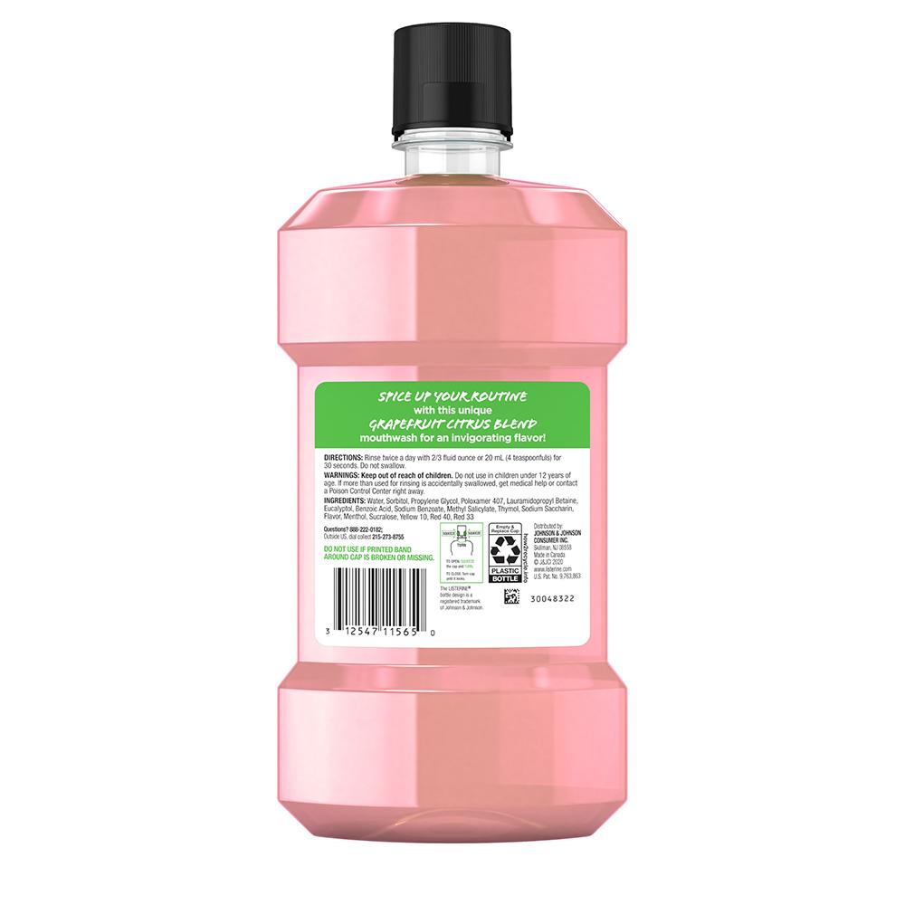 Listerine Grapefruit Rose mouthwash back