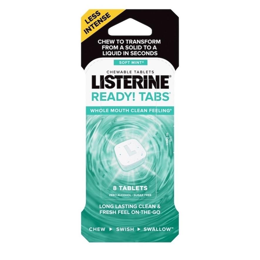 Listerine Ready! Tabs Chewable Tablets 8ct in soft mint for a clean & fresh feeling on-the-go