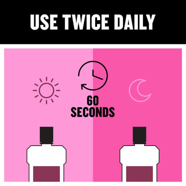 Use Listerine twice daily for 60 seconds