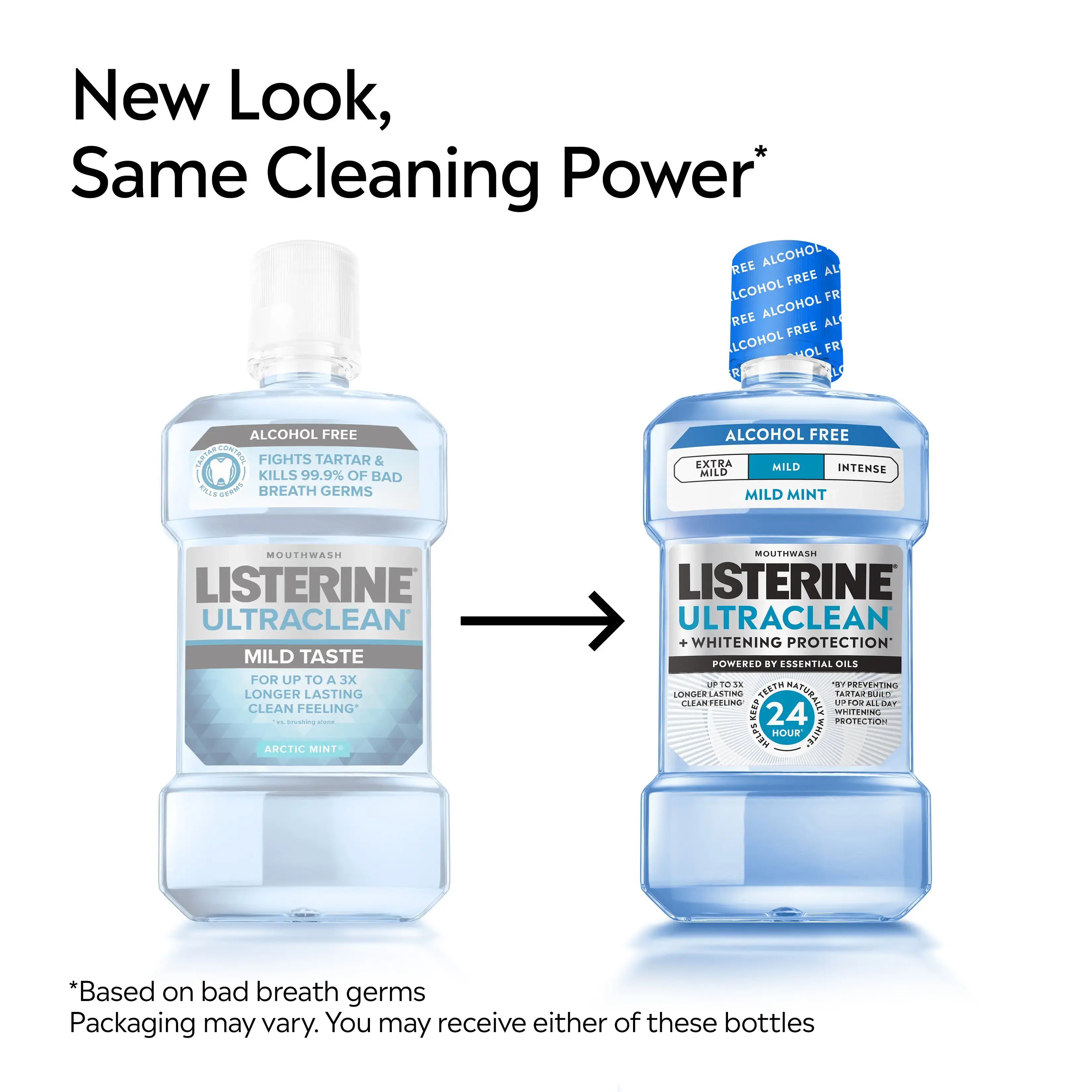 LISTERINE® ULTRACLEAN® AC Free Mild New Look, same cleaning power