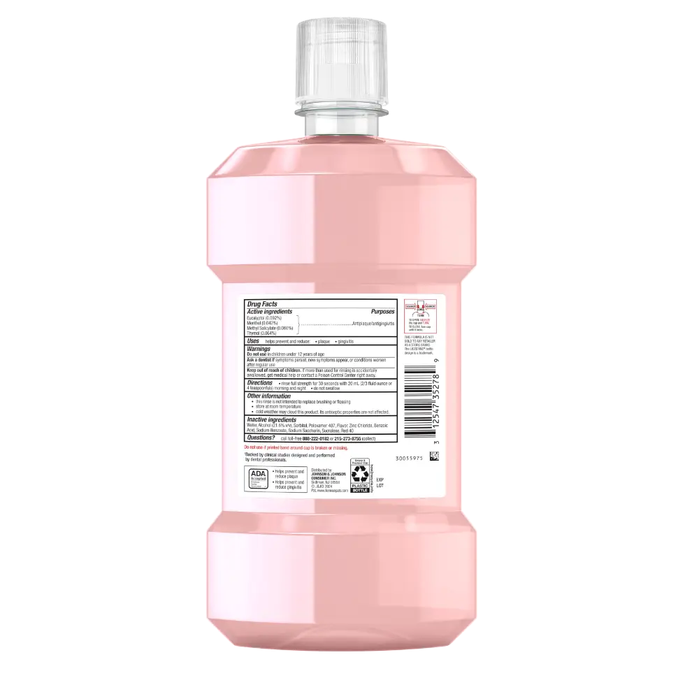 Listerine Clinical Solutions Gum Health mouthwash bottle back
