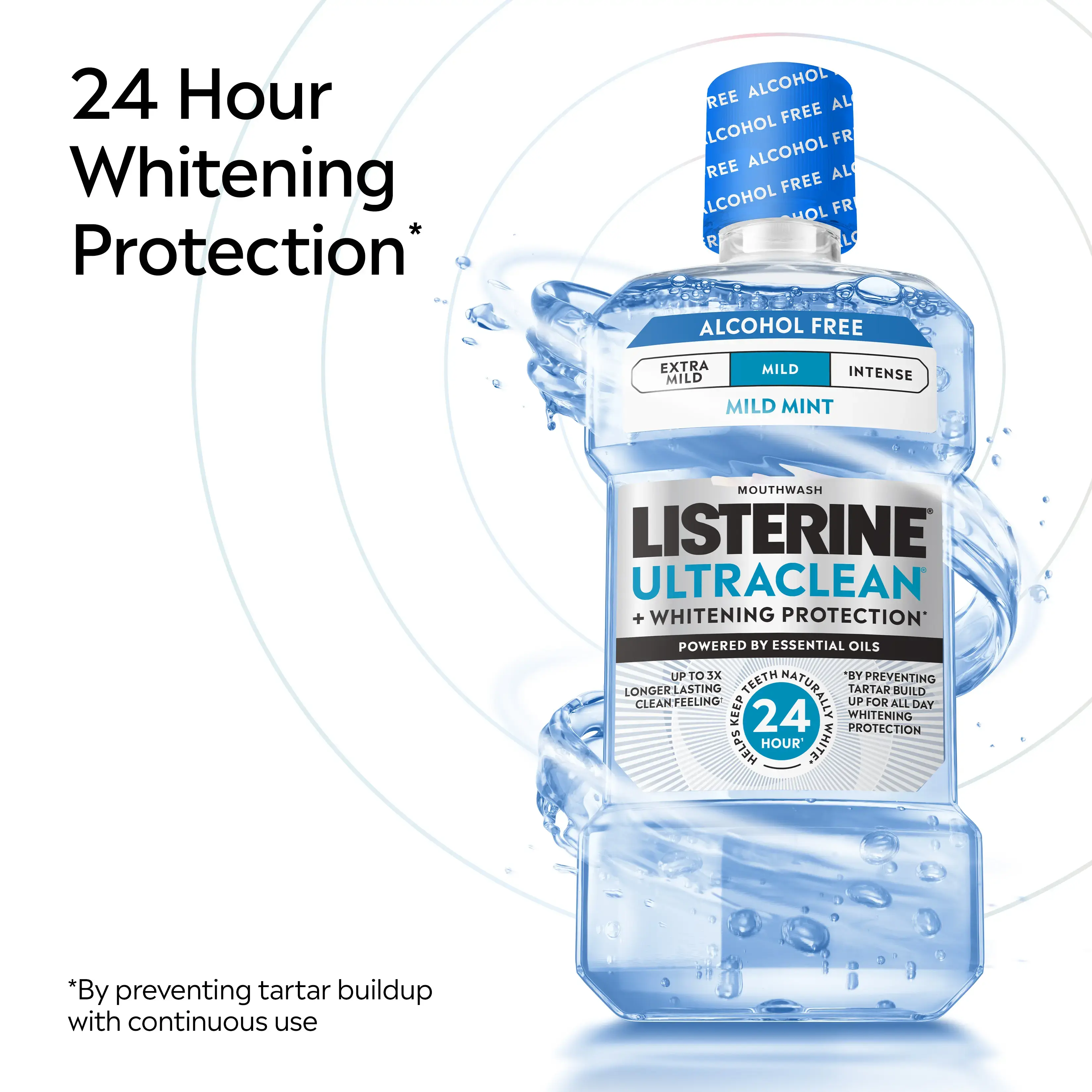 LISTERINE® ULTRACLEAN® AC Free Mild 24 Hour Whitening Protection