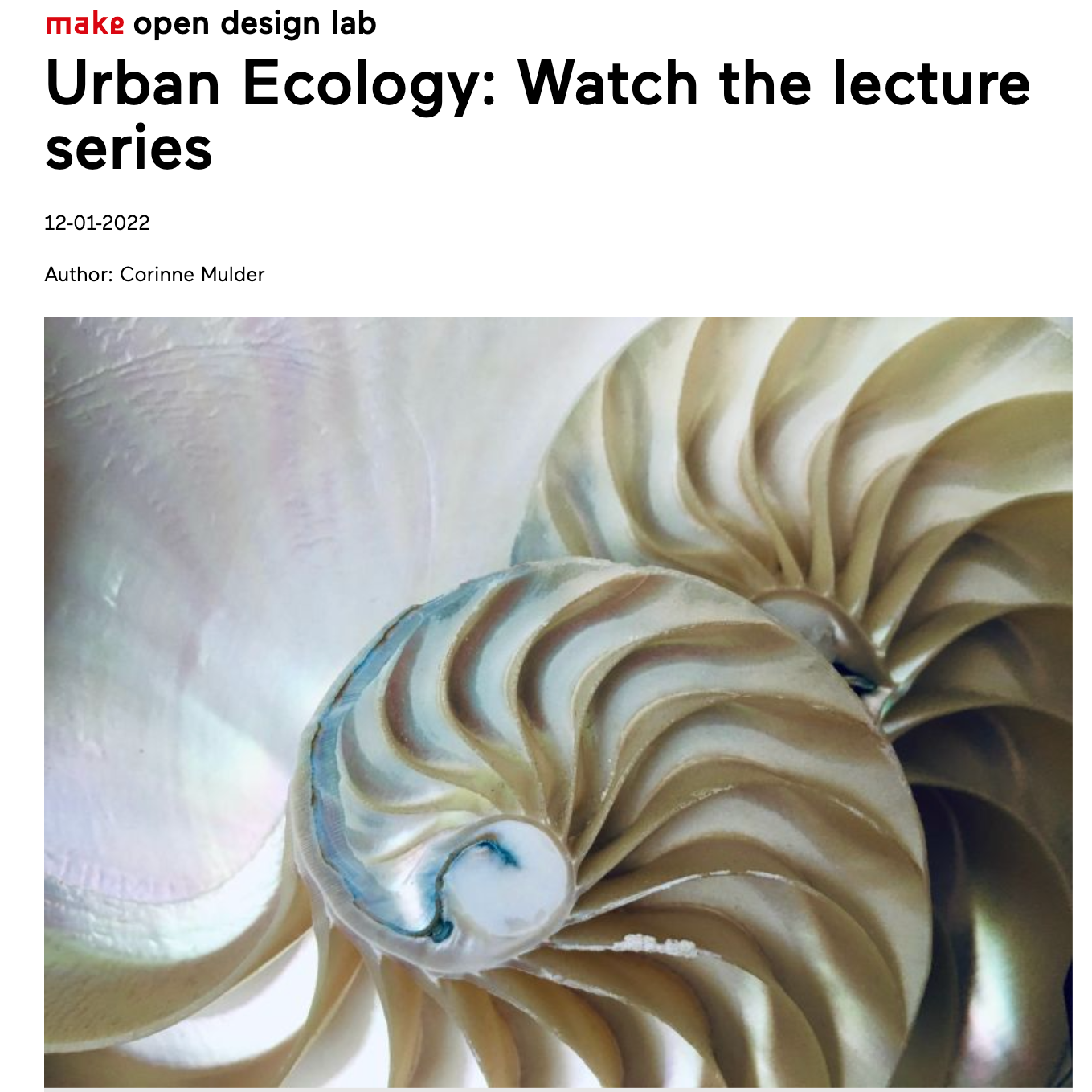 Urban Ecology: Building as Being