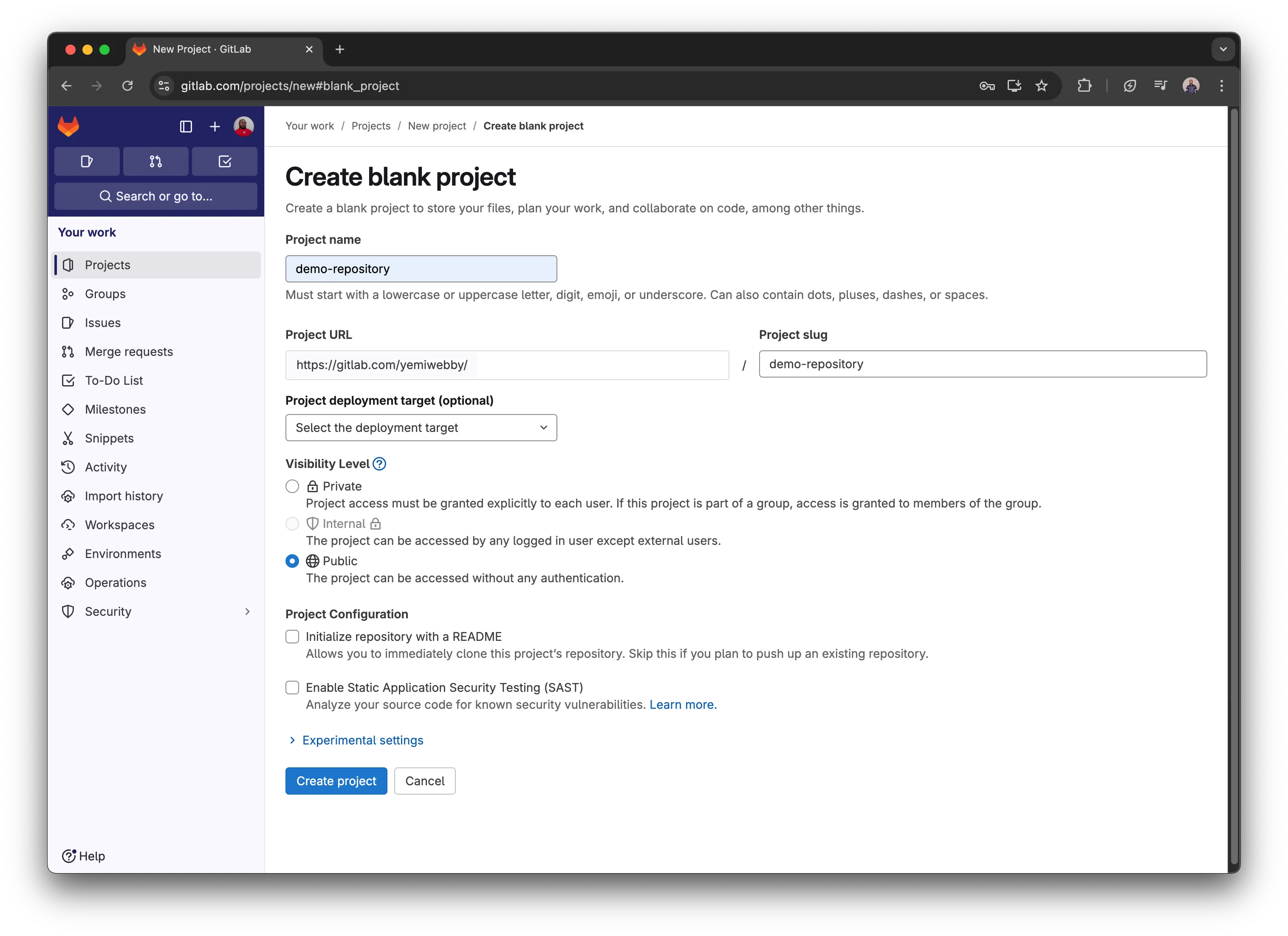 Pushing a project to GitLab - CircleCI