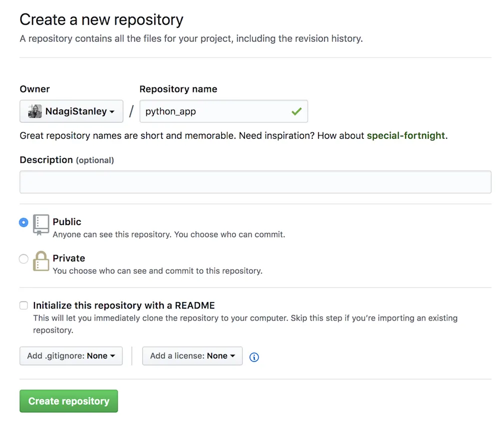 リポジトリの作成