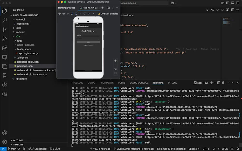 Running tests locally on emulators