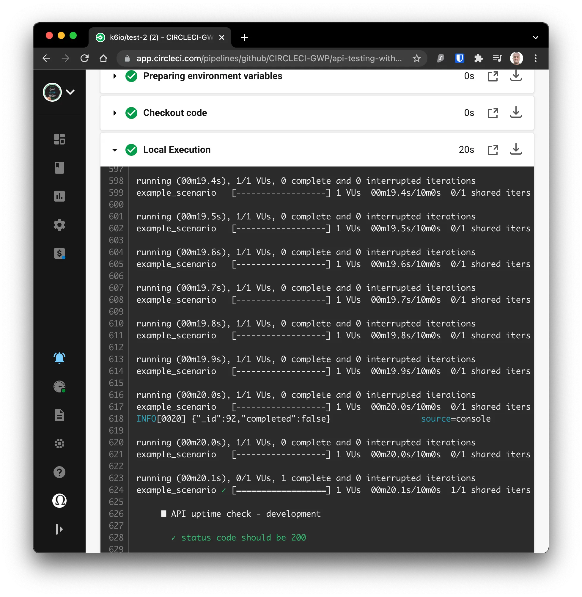 HTTP request testing with k6 - CircleCI