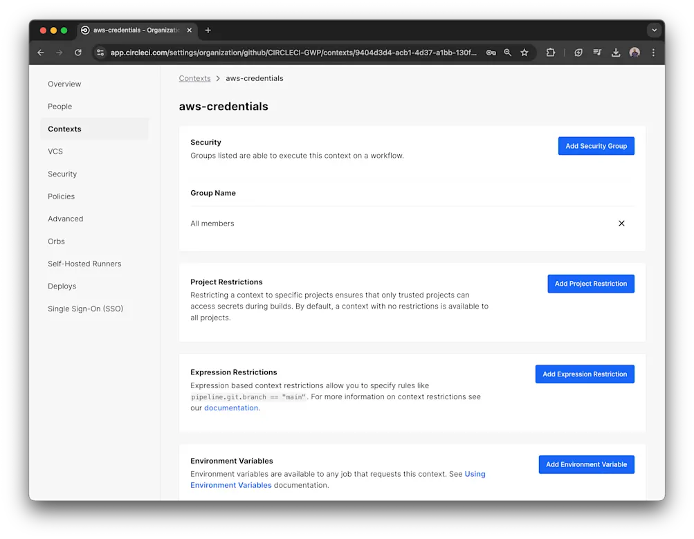 Add context variables