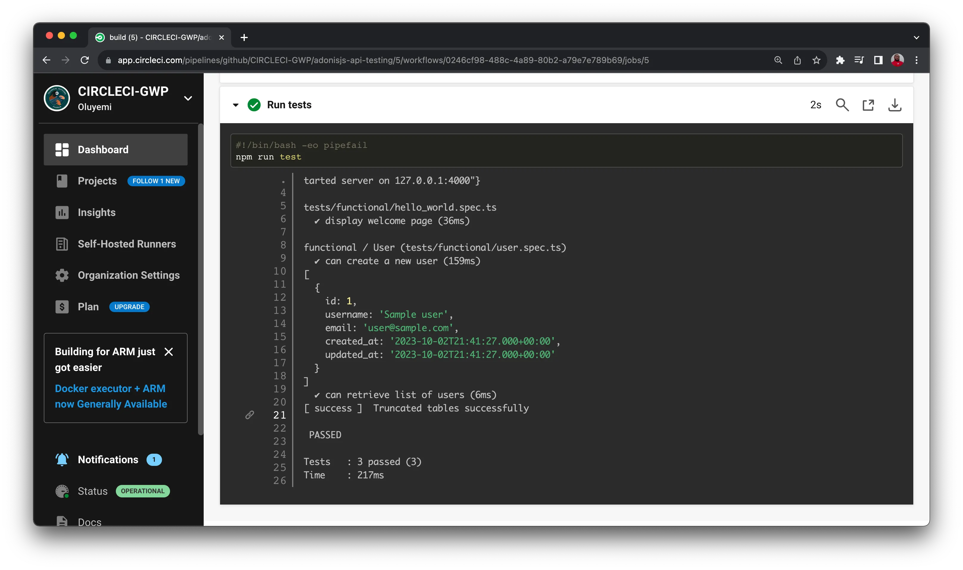 Continuous integration for AdonisJS APIs - CircleCI