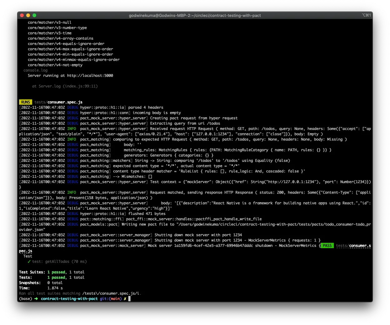 Contract testing with Pact - CircleCI