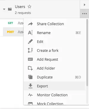 コレクションのエクスポート - Postman