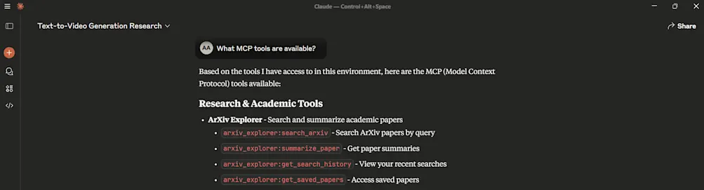 Claude Desktop with attached tools