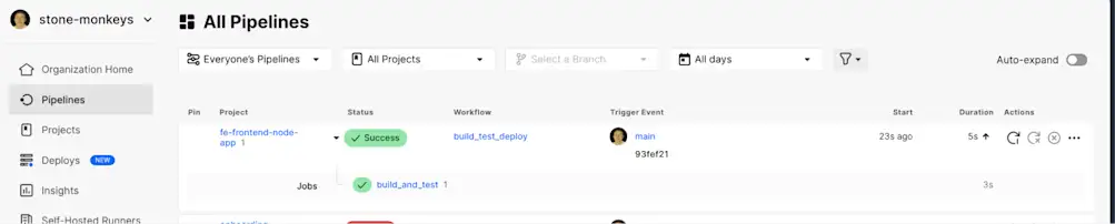 Backstage IDP cicd pipeline run
