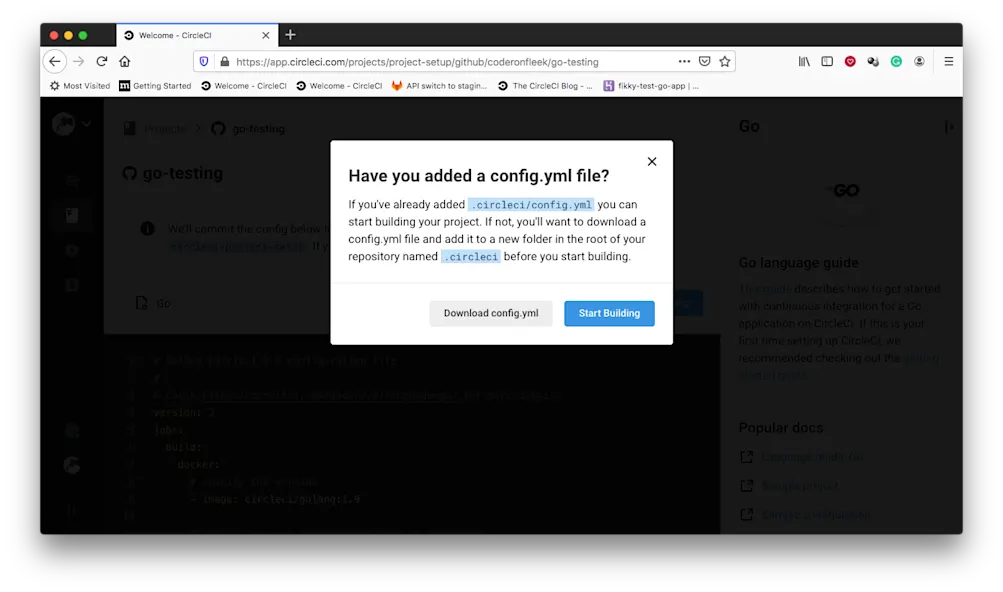 Build Prompt - CircleCI