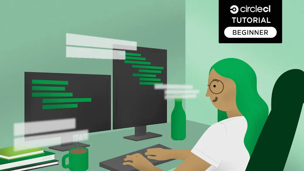 Developer B sits at a desk working on a beginner-level project.